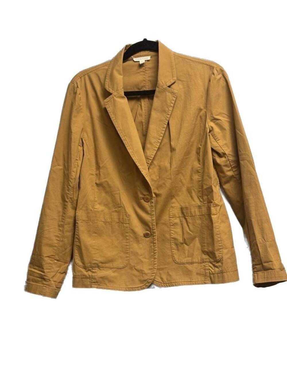 Eileen Fisher Camel Tan Cotton Blazer - Picture 9 of 12